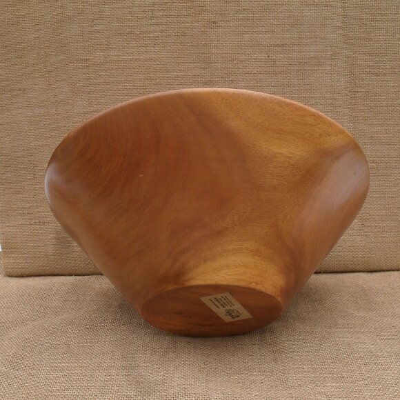 Vintage Berk Craft Wood Salad Serving Set Handmade in Haiti - Picture 7 of 16